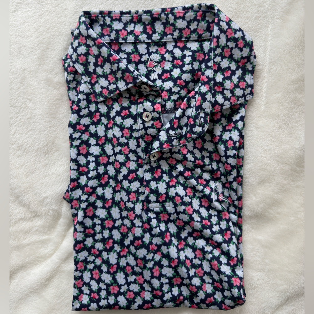 Rhoback Masters Navy Azalea Polo - Medium